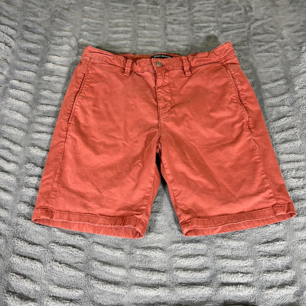 Mavi Jeans Simon Men 35 Rust Orange Cotton Stretch Chino Shorts M04298 Slim Fit